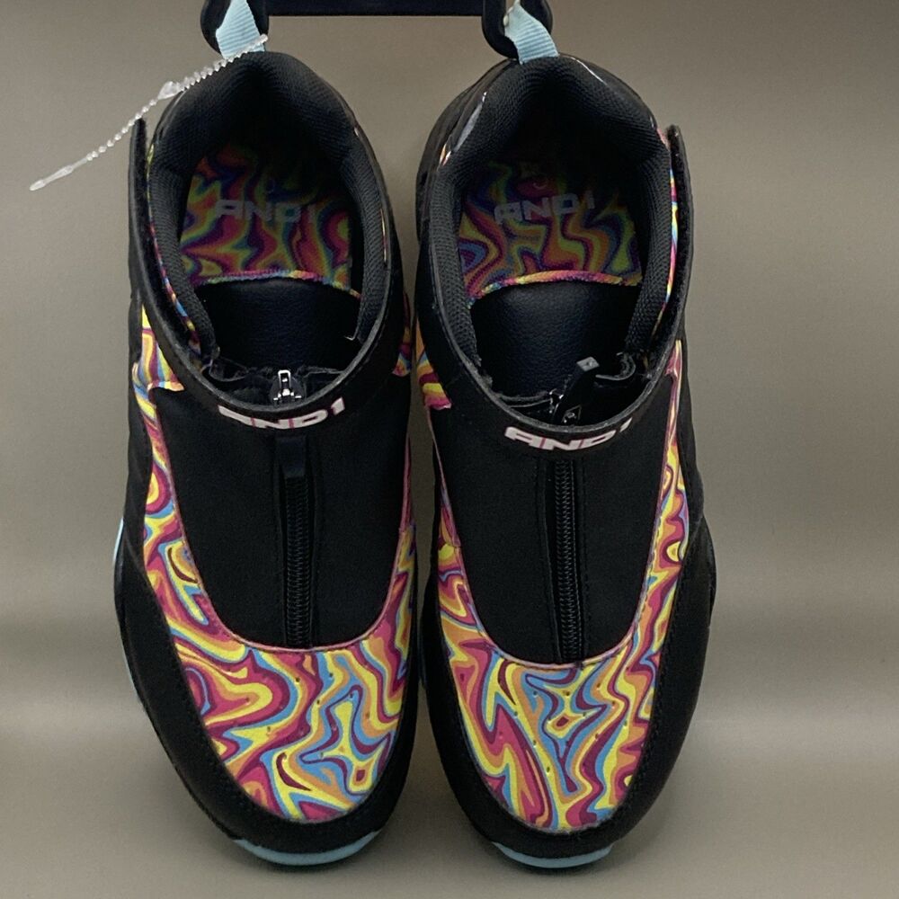 AND1 Little Boys' Shoes Sz 4 Hi-Top Zip Athletic Sneakers color MULTICOLOR NEW - Picture 6 of 6